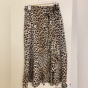 Leopard print wrap skirt